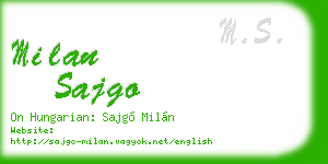 milan sajgo business card