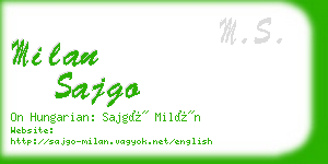 milan sajgo business card